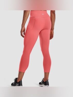 Under Armour Coral-Pink Meridian Crop Leggings